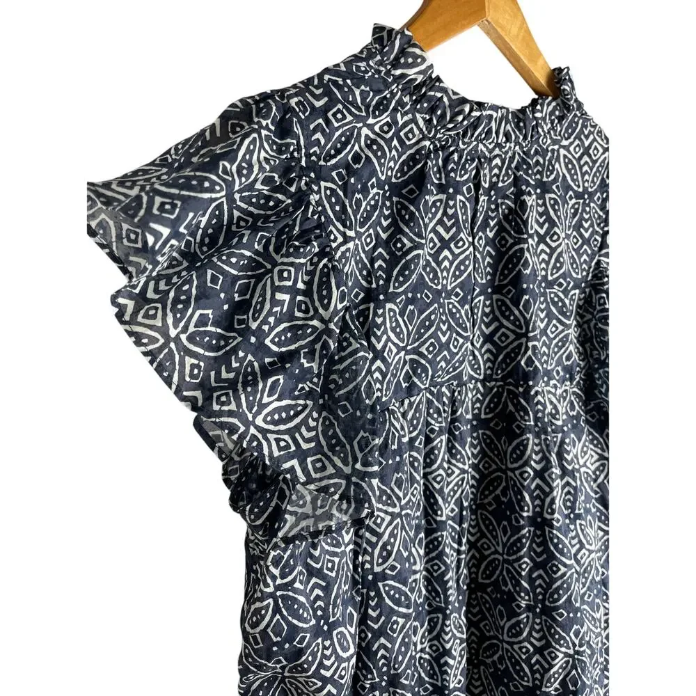 Melissa Nepton Sara Boho Circle Dress Flutter‎ Sleeve Ruffle NeckSize Large - Picture 5 of 10
